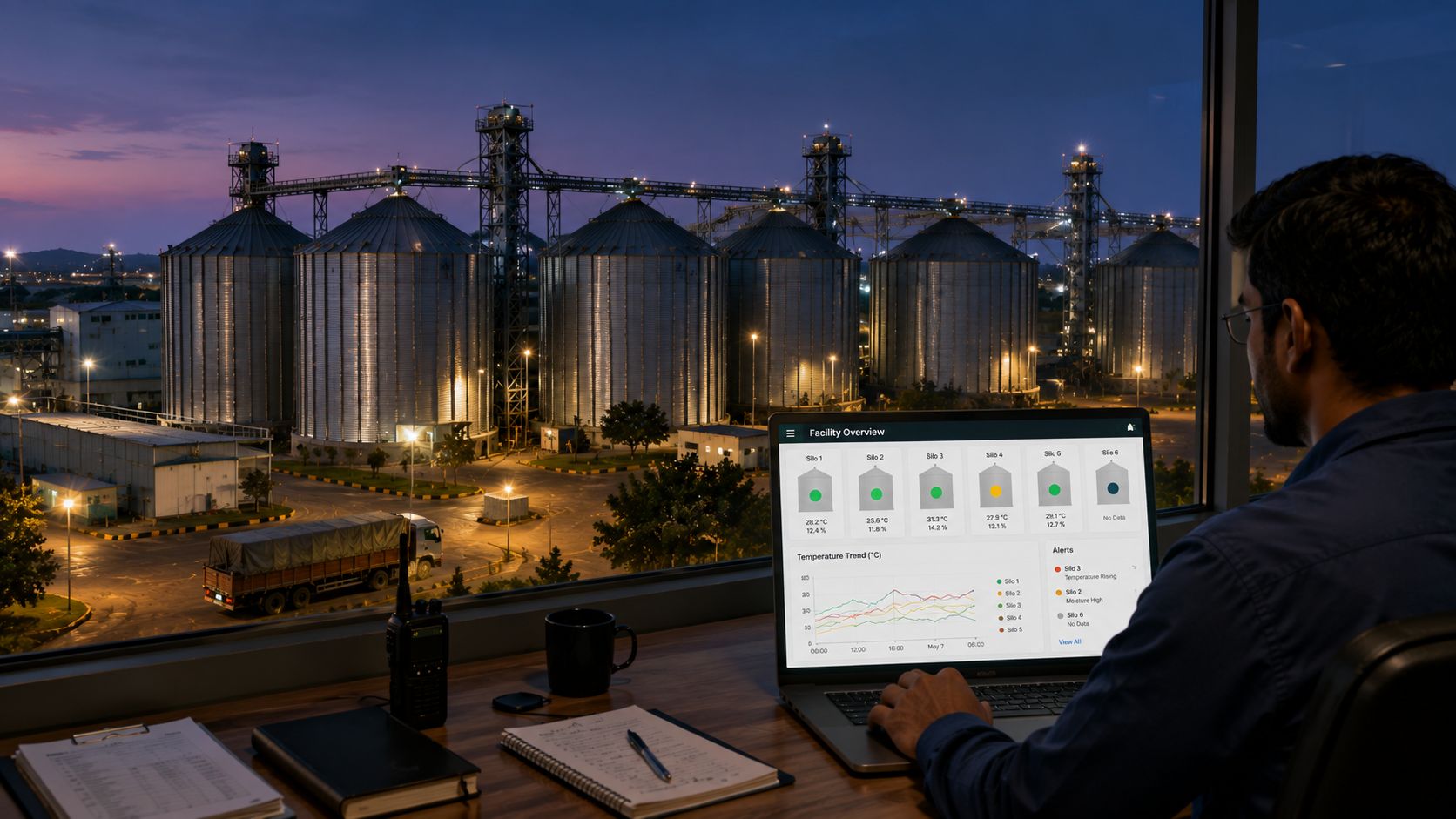 Continuous silo monitoring data